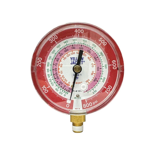 49137 Yellow Jacket 3-1/8″ 80 MM Dry Red Manifold Gauge