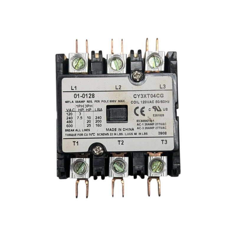 Nordyne 01-0128 Contactor 3 Pole 40A 120V