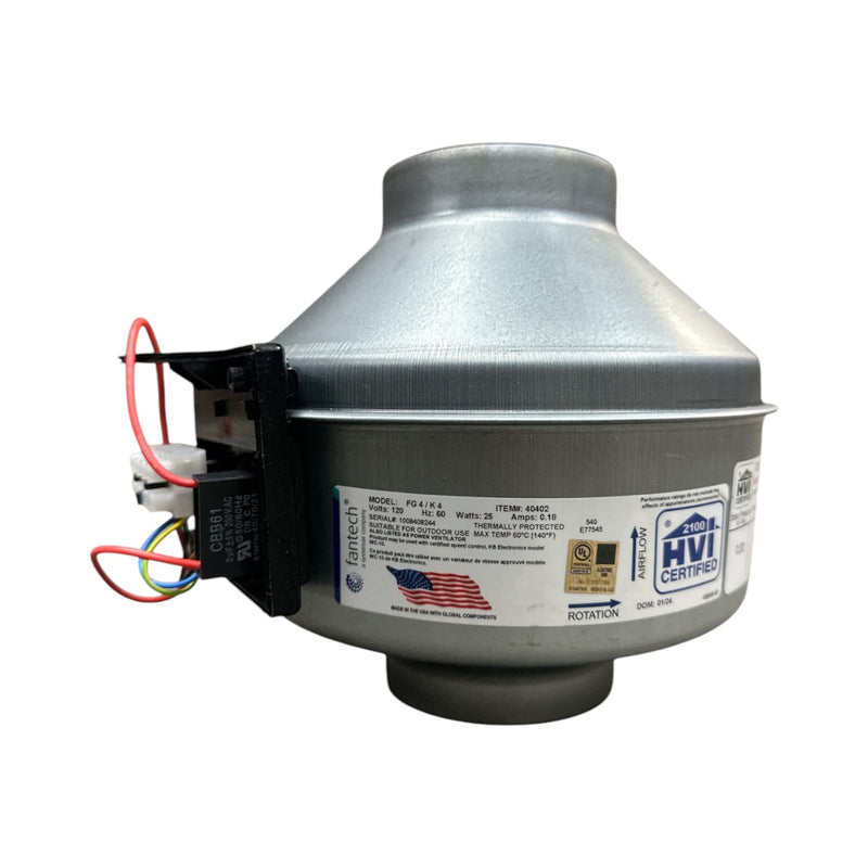 PB110 Fantech Bath Fan Inline Exhaust w/ Grill