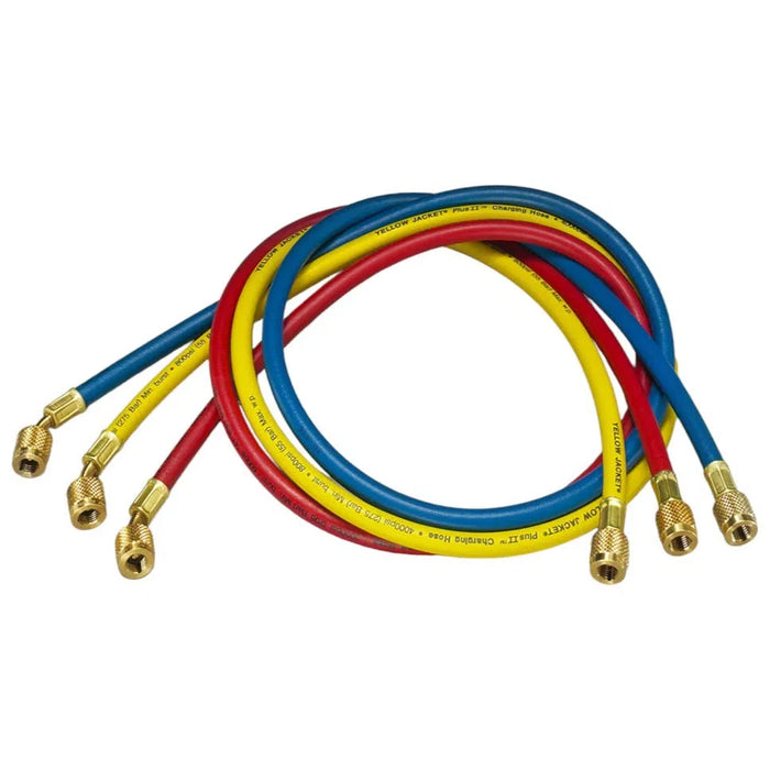 21985 Yellow Jacket Plus II 1/4″ 60'' Charging Hoses With Double Barrier Protection