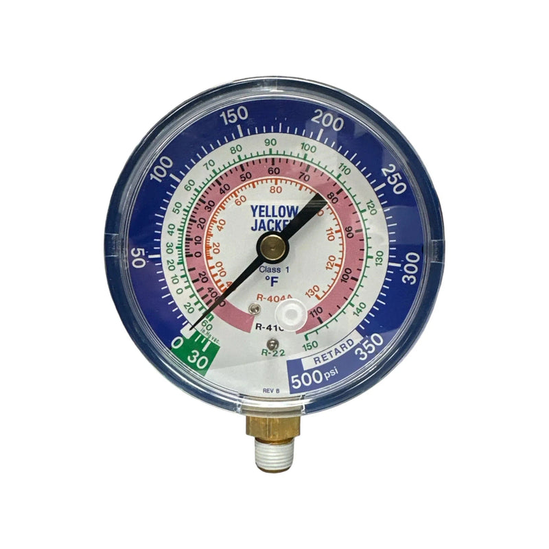 49138 Yellow Jacket 3-1/8″ 80 MM Dry Blue Manifold Gauge