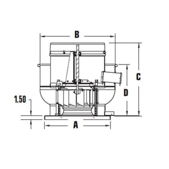 Restaurant Upblast Commercial Hood Exhaust Fan 34 x 34 Base 1/2 HP 5078 CFM 3 PH