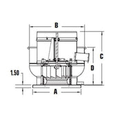 Restaurant Upblast Commercial Hood Exhaust Fan 34 x 34 Base 3/4 HP 5791 CFM