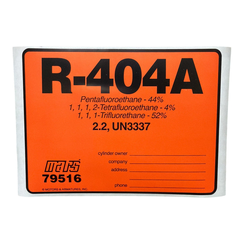 Color Coded Refrigerant ID Labels R-404A (10 pk) HVAC Sticker