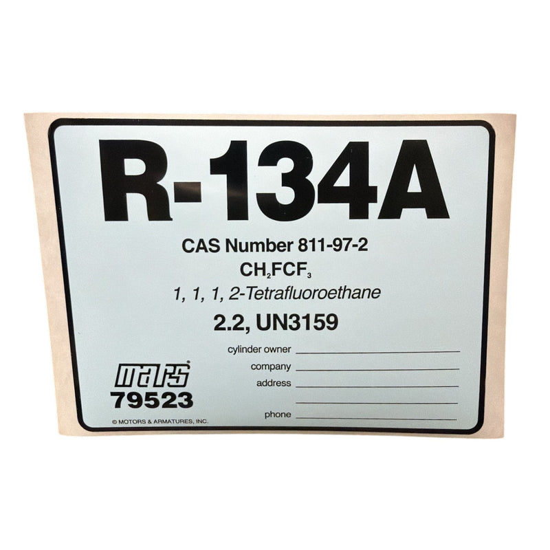 Color Coded Refrigerant ID Labels R-134A (10 pk) HVAC Sticker
