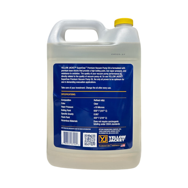 93194 Yellow Jacket SuperEvac Premium Vacuum Pump Oil 1 Gallon