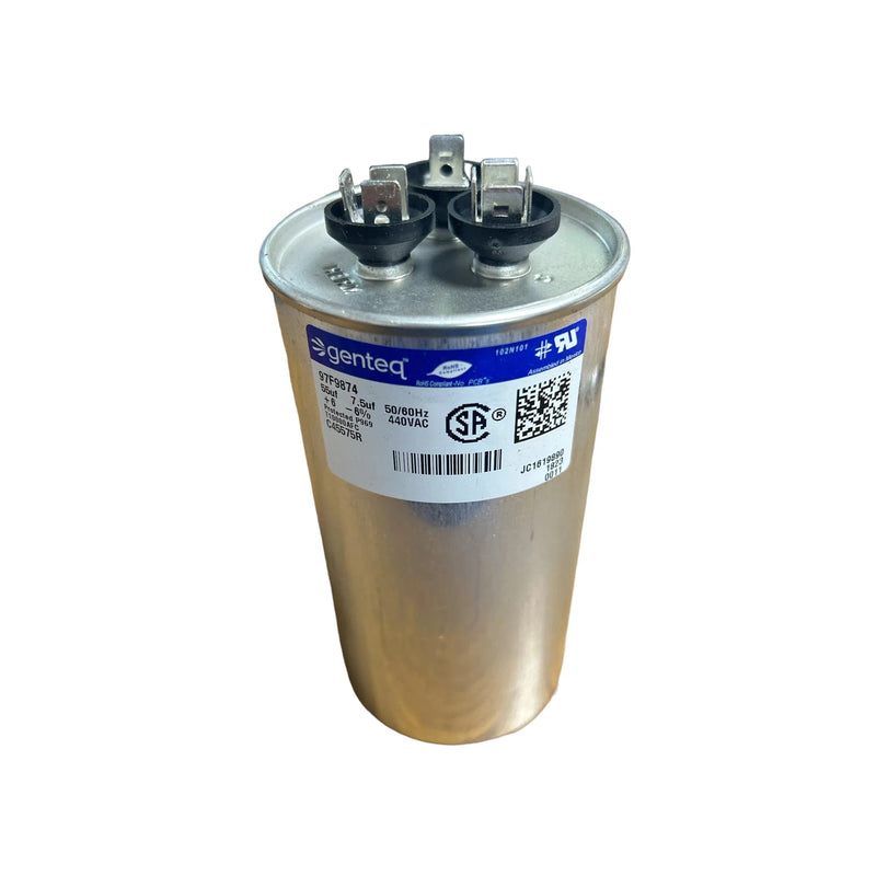 C45575R Genteq Dual Round Capacitor 440v 55+7.5MFD