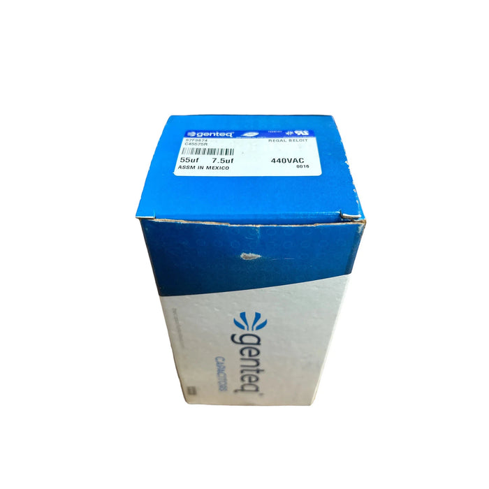 C45575R Genteq Dual Round Capacitor 440v 55+7.5MFD