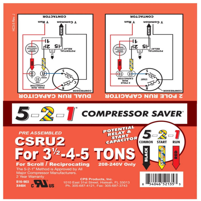 CSRU2 5-2-1 Compressor Saver Hard Start Kit