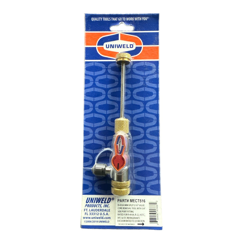 Uniweld MECT516 Valve Core Removal Tool 5/16in with 1/4 port