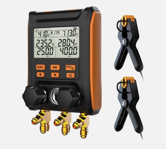 Elitech MS-1000S Smart Digital Manifold Set With Clamps