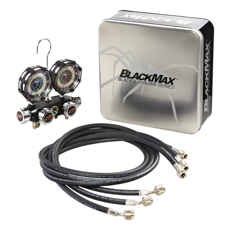 MV4H4P5Z CPS BlackMax 4 Valve Manifold Gauge Set