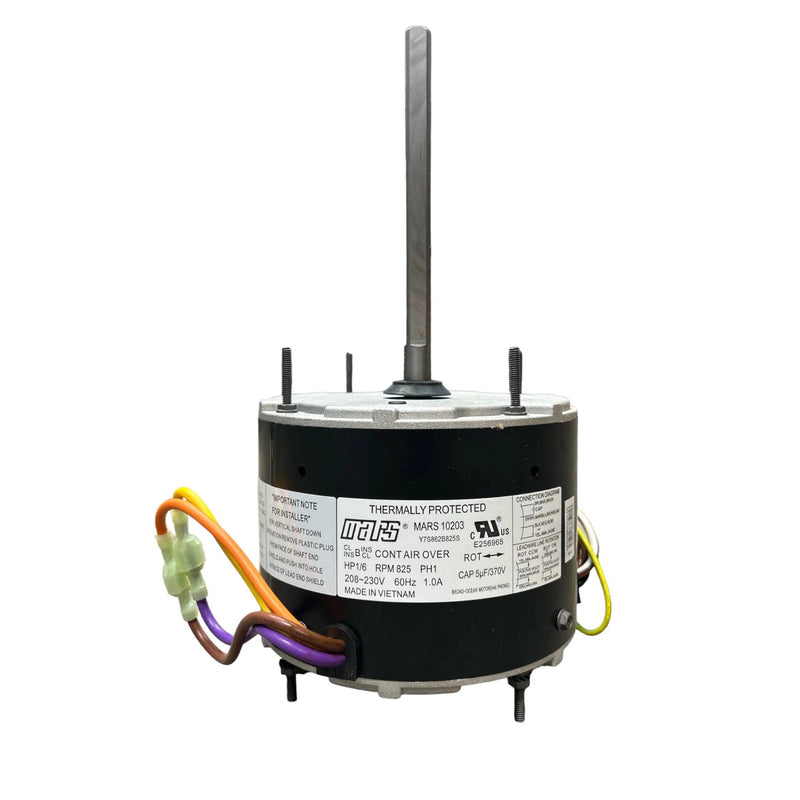MARS- (10203) Condenser Fan Motor 1/6 HP 825 RPM 1 Speed 208/230v
