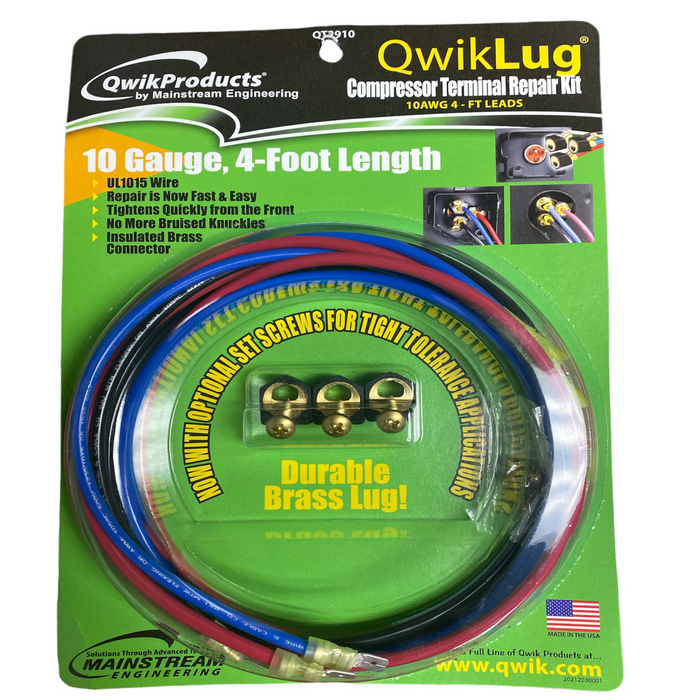 QT2910- QwikProducts QwikLug Terminal Repair Kit - 10 AWG / 4 ft. Leads with Spade