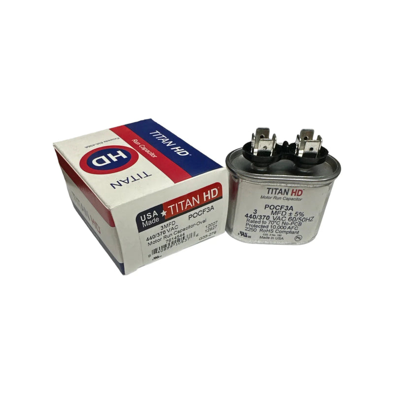 POCF3A Titan HD Capacitor 3 MFD 370/440 VAC Made in USA