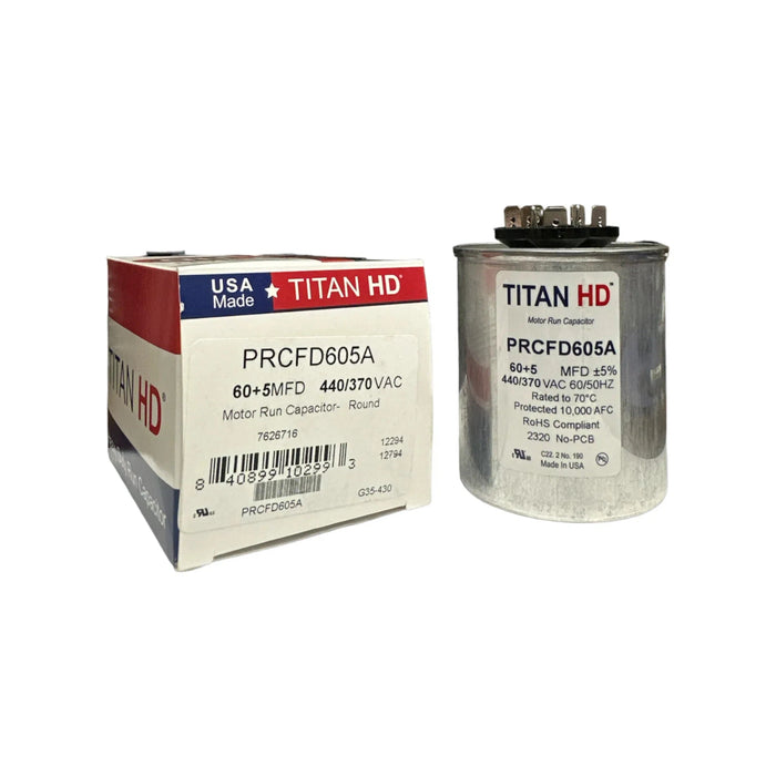 PRCFD605A Titan HD Capacitor 60 + 5 MFD 440/370 VAC Made in USA — NWF ...