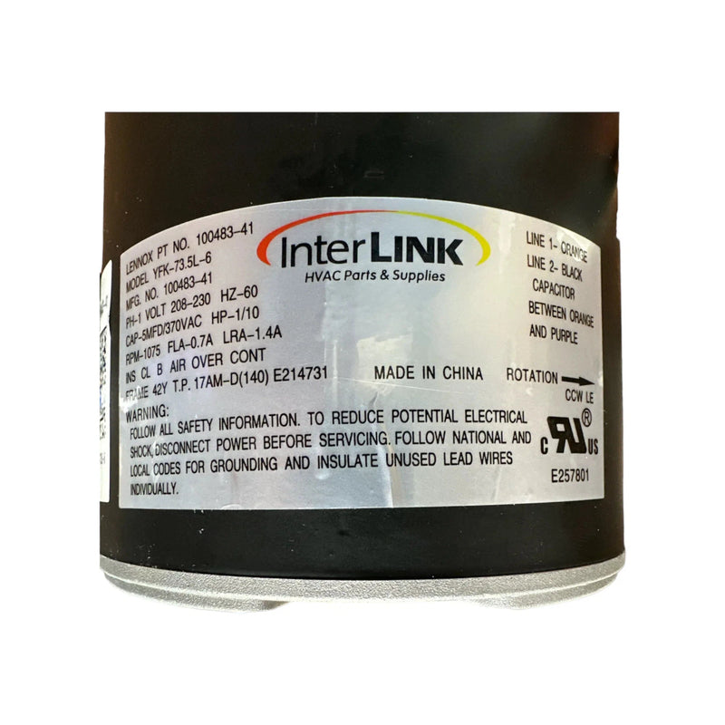 47W86 OEM Lennox Replacement Condenser Fan Motor 1/10 HP 208-230v