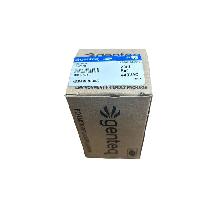 C4205R Genteq Dual Round Capacitor 440v 20+5MFD