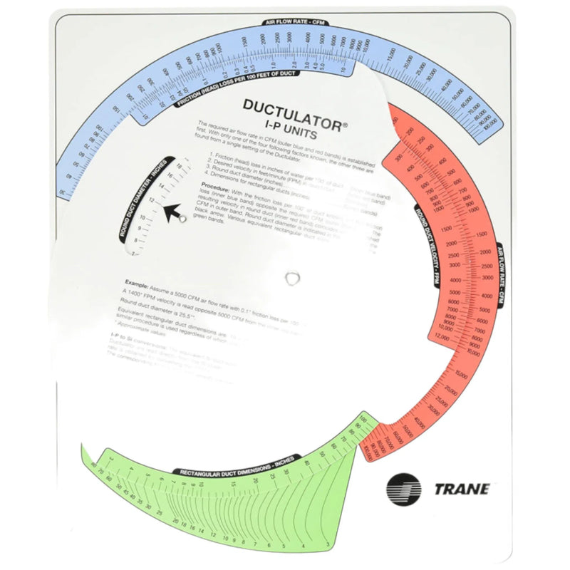 TD1 Trane Ductulator Duct Sizing Calculator OEM with Sleeve
