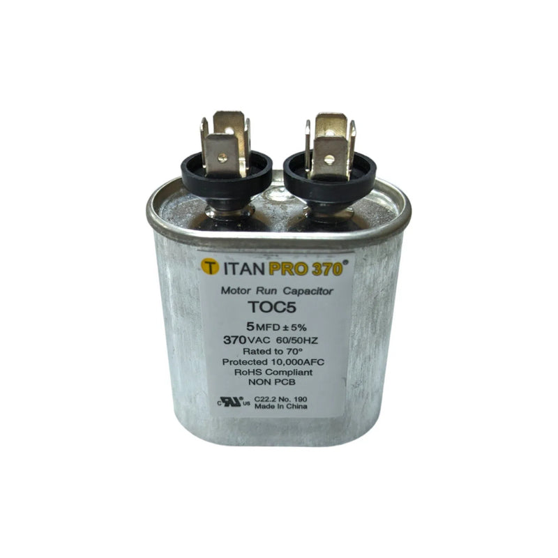 TOC5 Titan Pro Moto Run Oval Capacitor 5 MFD x 370 VAC