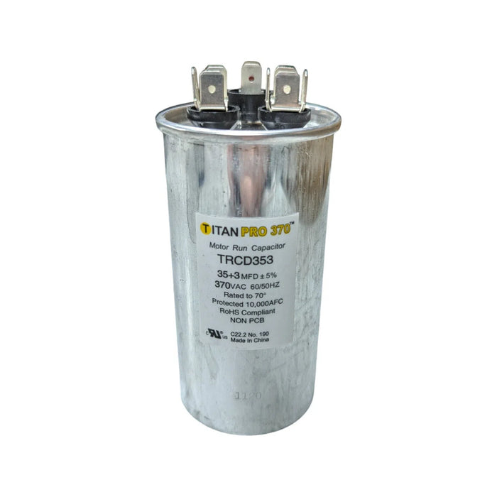 TRCD353 Titan Pro Moto Run Round Capacitor 35+3 MFD x 370 VAC