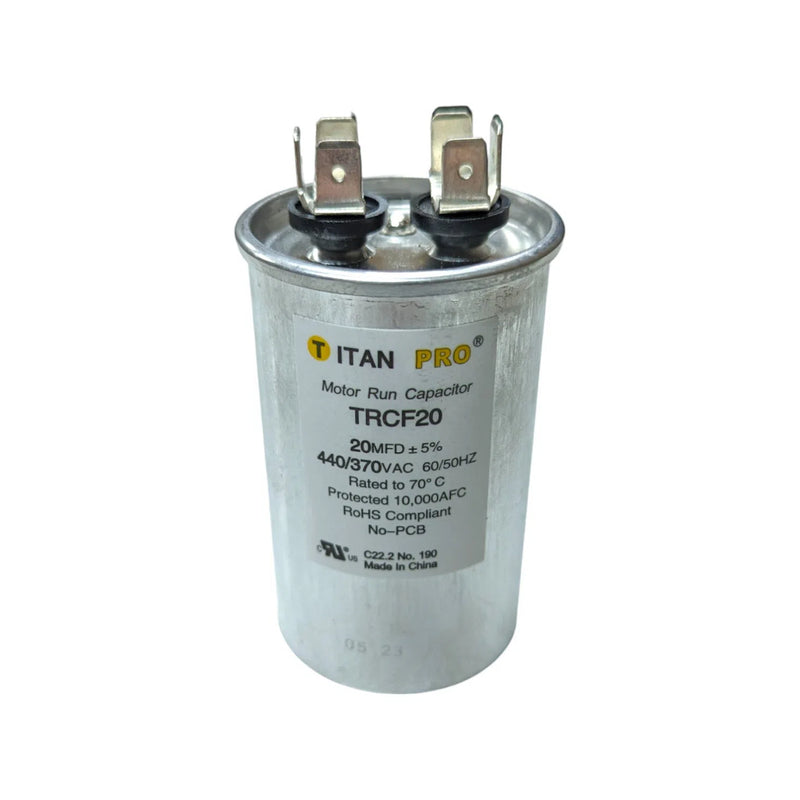 TRCF20 Titan Pro Moto Run Round Capacitor 20 MFD x 440/370 VAC