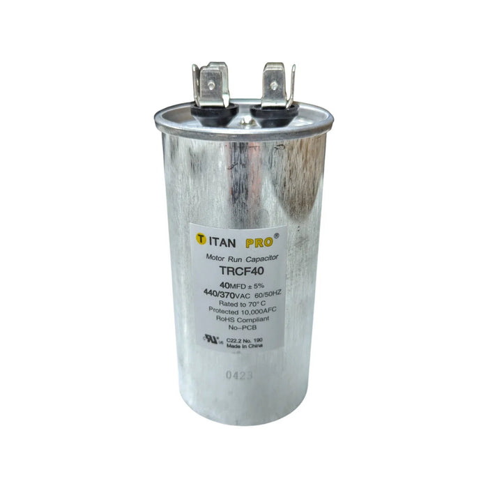 TRCF40 Titan Pro Moto Run Round Capacitor 40 MFD x 440/370 VAC