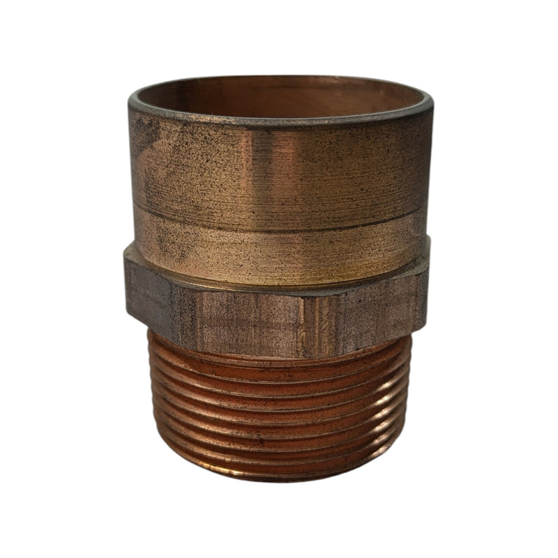 Copper Adapter 1-5/8" Solder to 1-1/4" Male Pipe Thread