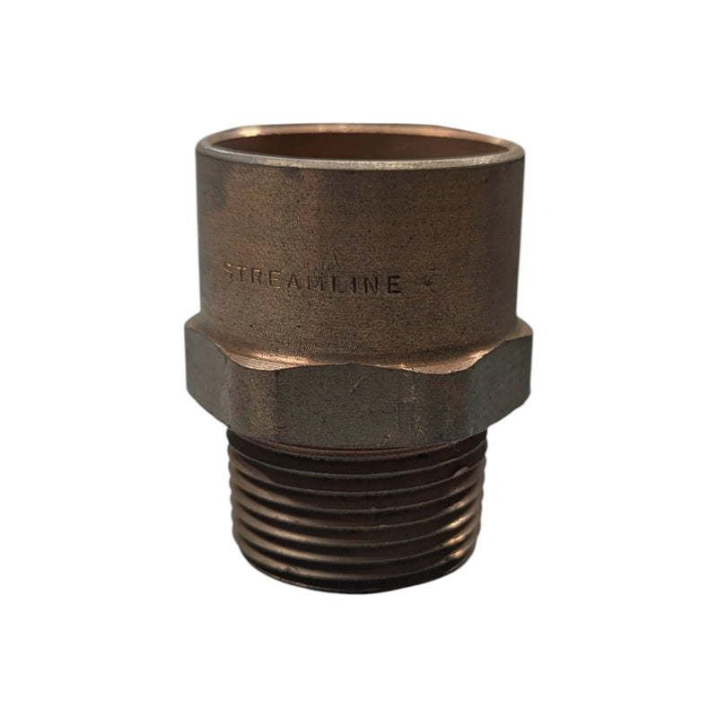 Wrot Copper Adapter 1-3/8" Solder to 1" Male Pipe Thread