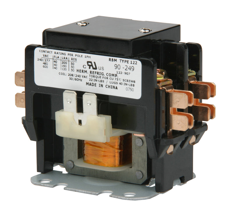90-249, 90 Series 2 Pole Mechanical Contactors