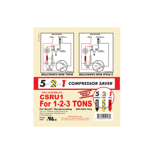 CSRU1 5-2-1 Compressor Saver Hard Start Kit