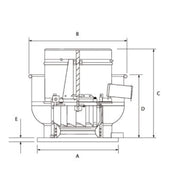5BDU16FB Restaurant Upblast Commercial Hood Exhaust Fan 26 x 26 Base 1 HP 3674 CFM 1 Ph