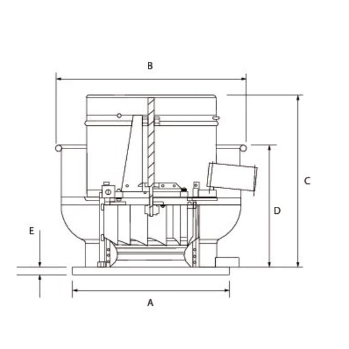 5BDU16EB Restaurant Upblast Commercial Hood Exhaust Fan 26x26 Base 3/4 HP 3306 CFM