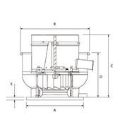 5BDU18GX Restaurant Upblast Commercial Roof Exhaust Fan Ventilator 30x30 Base 1.5 HP 3 Phase