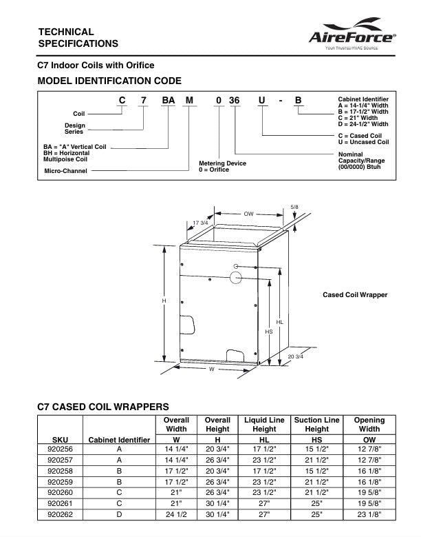OEM C7BAM048C-C 921838 Nordyne Frigidaire Gibson Intertherm Cased Coil