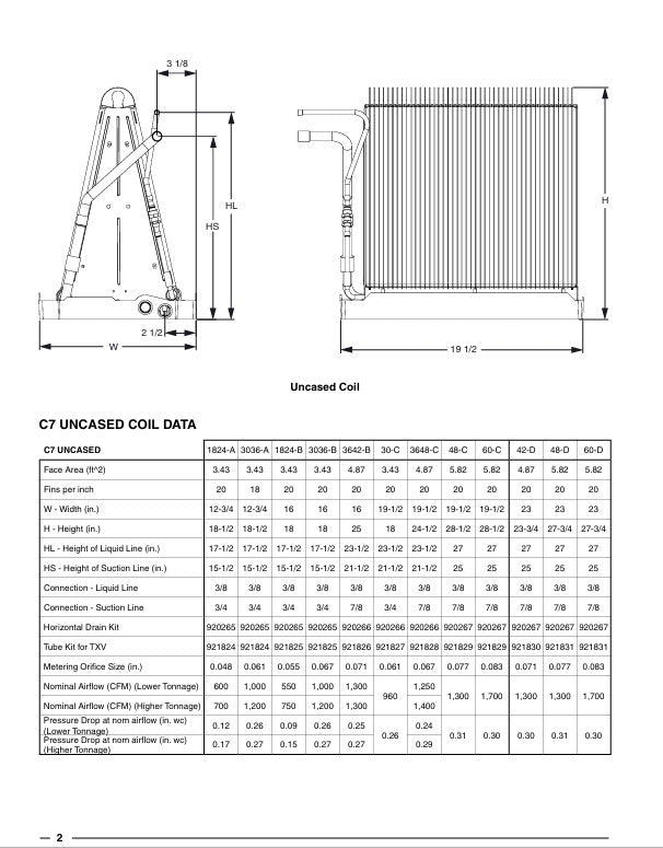 OEM C7BAM048C-C 921838 Nordyne Frigidaire Gibson Intertherm Cased Coil
