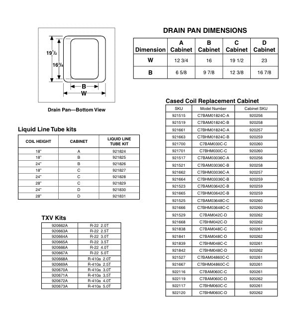 OEM C7BAM048C-C 921838 Nordyne Frigidaire Gibson Intertherm Cased Coil